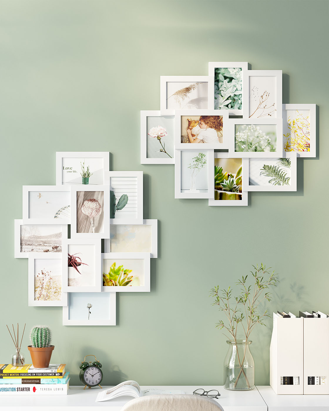 Picture Frames Collage, 10-Opening 4×6 Photo Collage Frame for Wall Decor, MDF