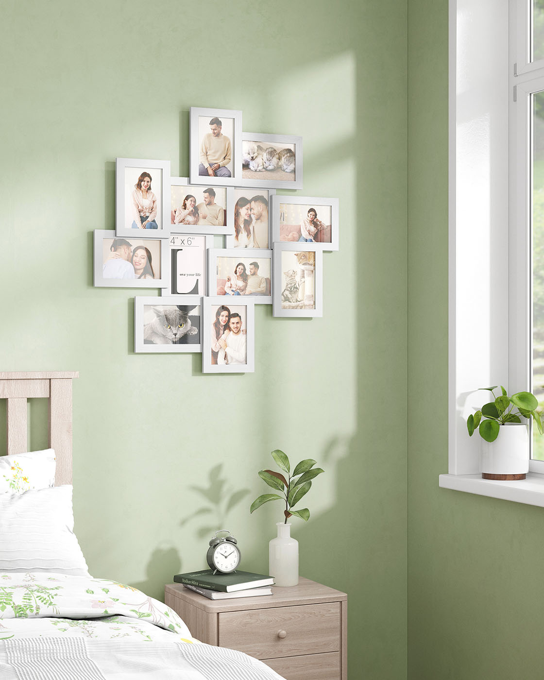Picture Frames Collage, 12-Opening 4×6 Photo Collage Frame for Wall Decor, with Glass Front