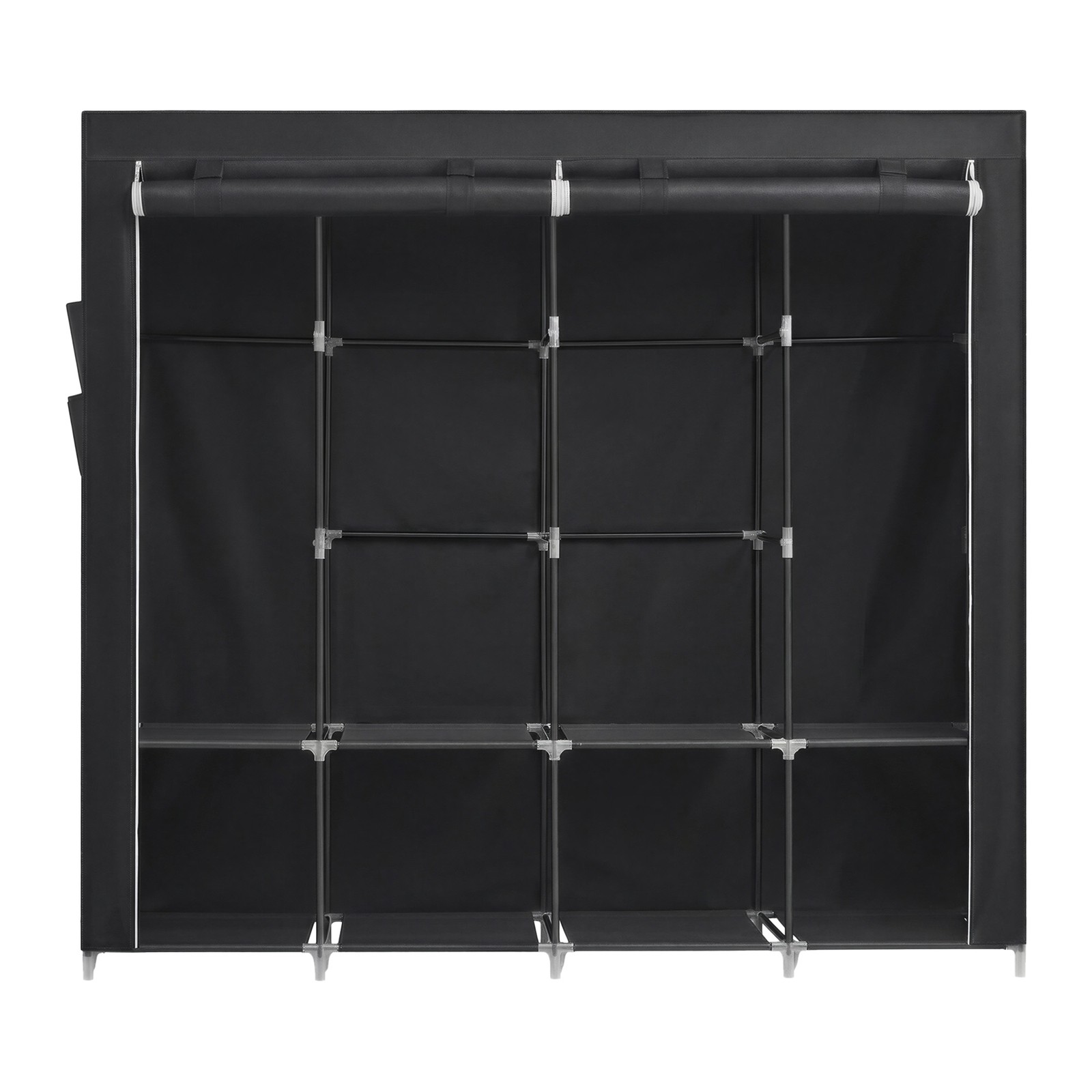Portable Closet, Wardrobe Closet Organiser with Cover, 4 Hanging Rods and Shelves