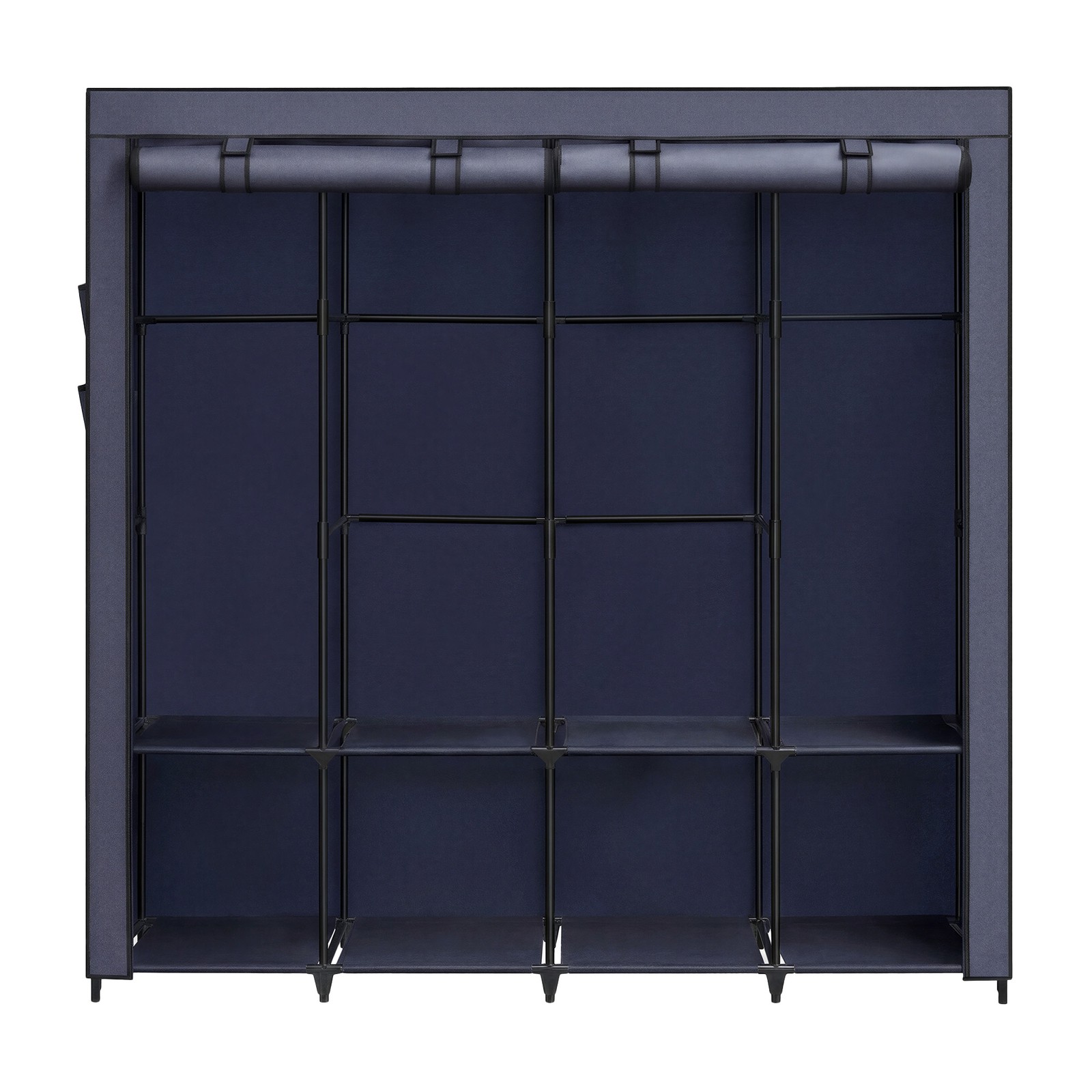 Portable Closet, Wardrobe Closet Organiser with Cover, 4 Hanging Rods and Shelves