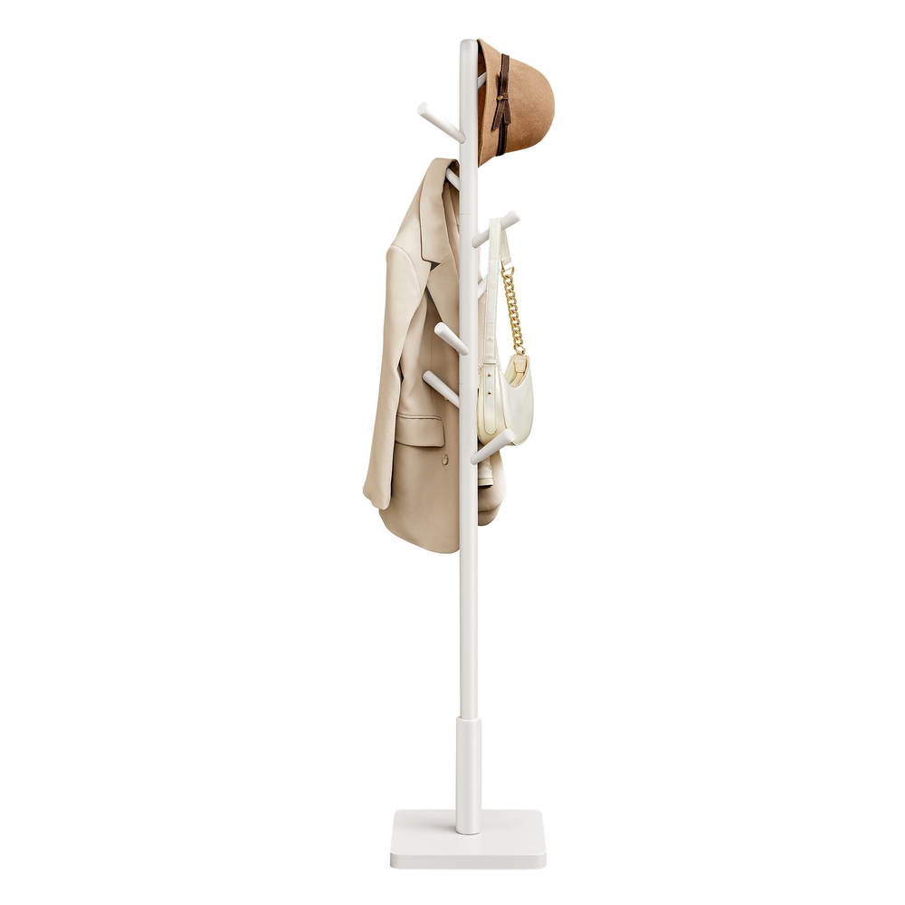 White Coat Stand with 8 Hooks