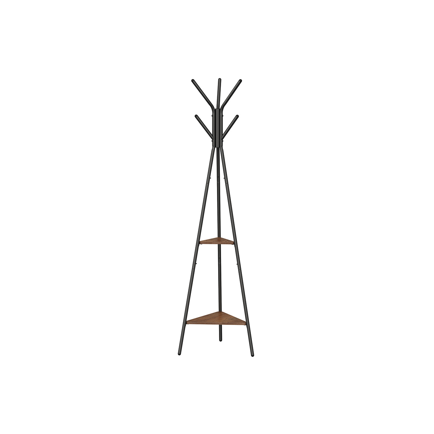 Hall Rack Stand with 2 Shelves Hazelnut Brown and Black
