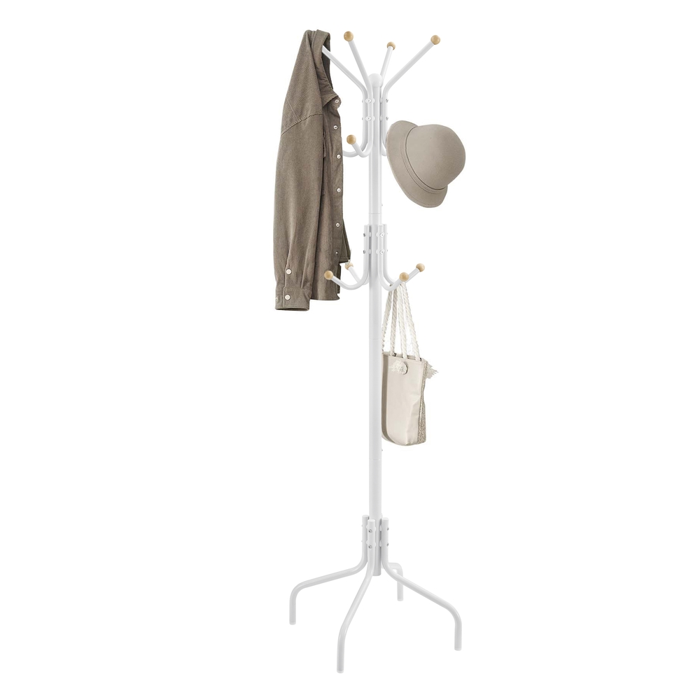 Coat Stand, Metal Coat Rack with 12 Hooks