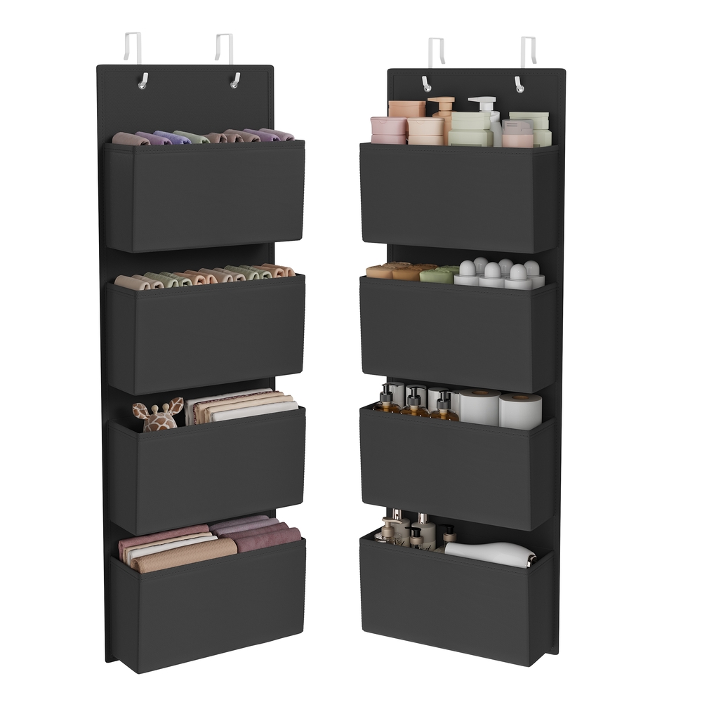 Set of 2 Over-Door Storage Organisers Ink Black