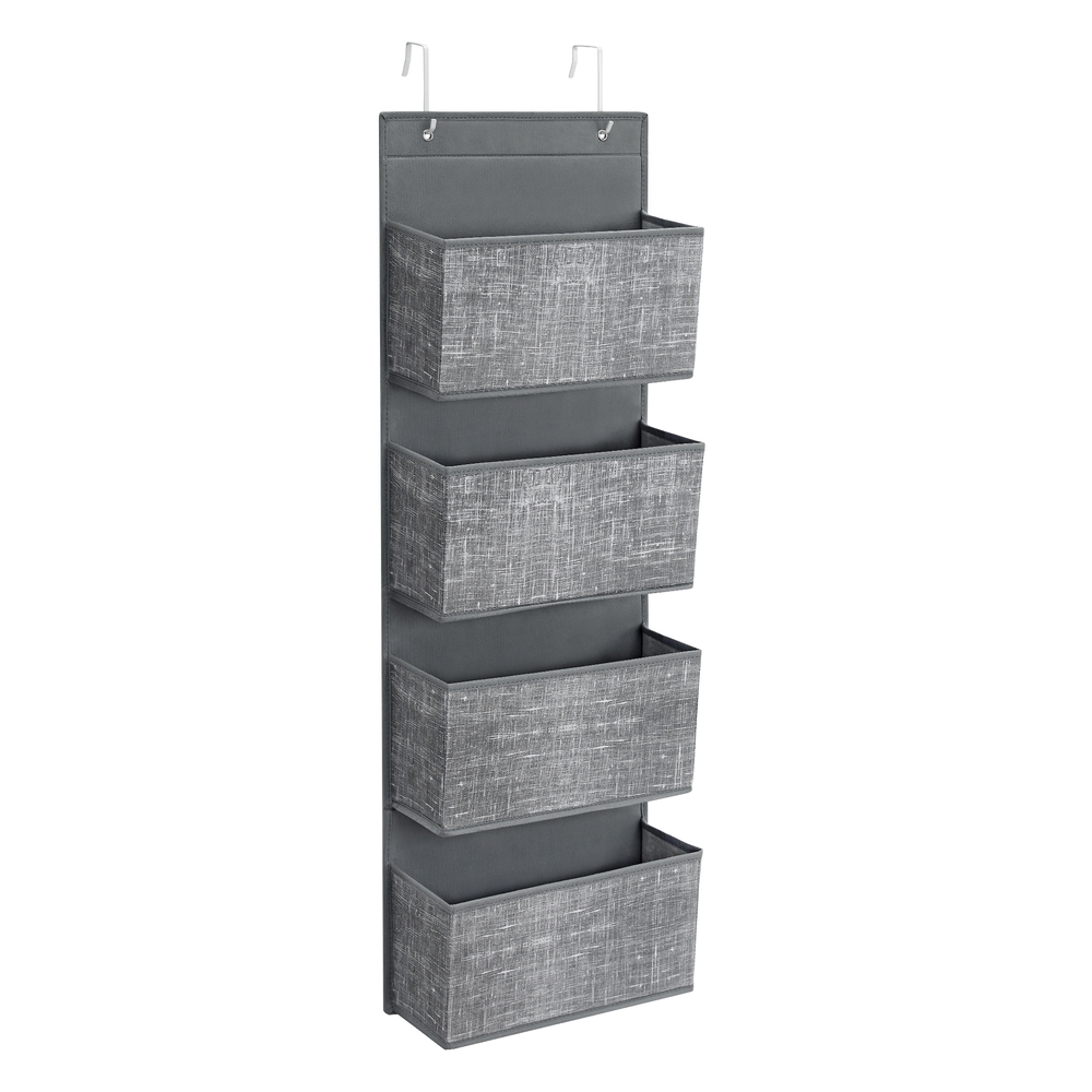 Over-Door Storage Organiser with 4 Compartments Mottled Grey