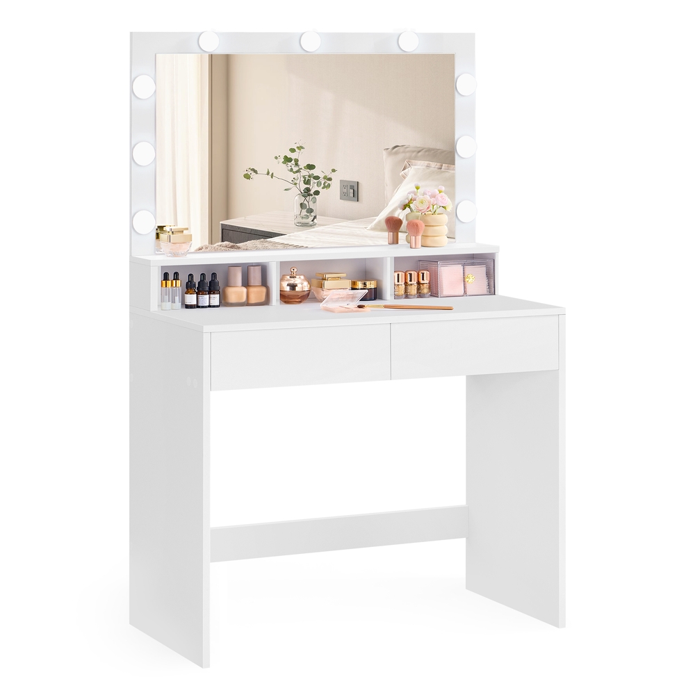 Dressing Table with Large Mirror and LED Lights