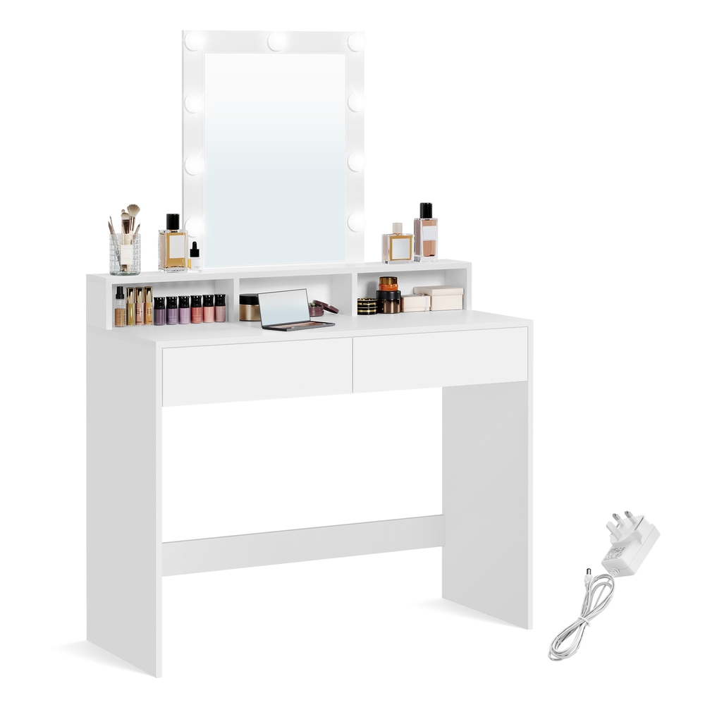 Dressing Table, LED Lights with Adjustable Brightness