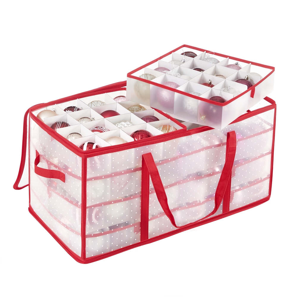 Red Large Storage Box for Christmas Baubles Red Large Storage Box for Christmas Baubles