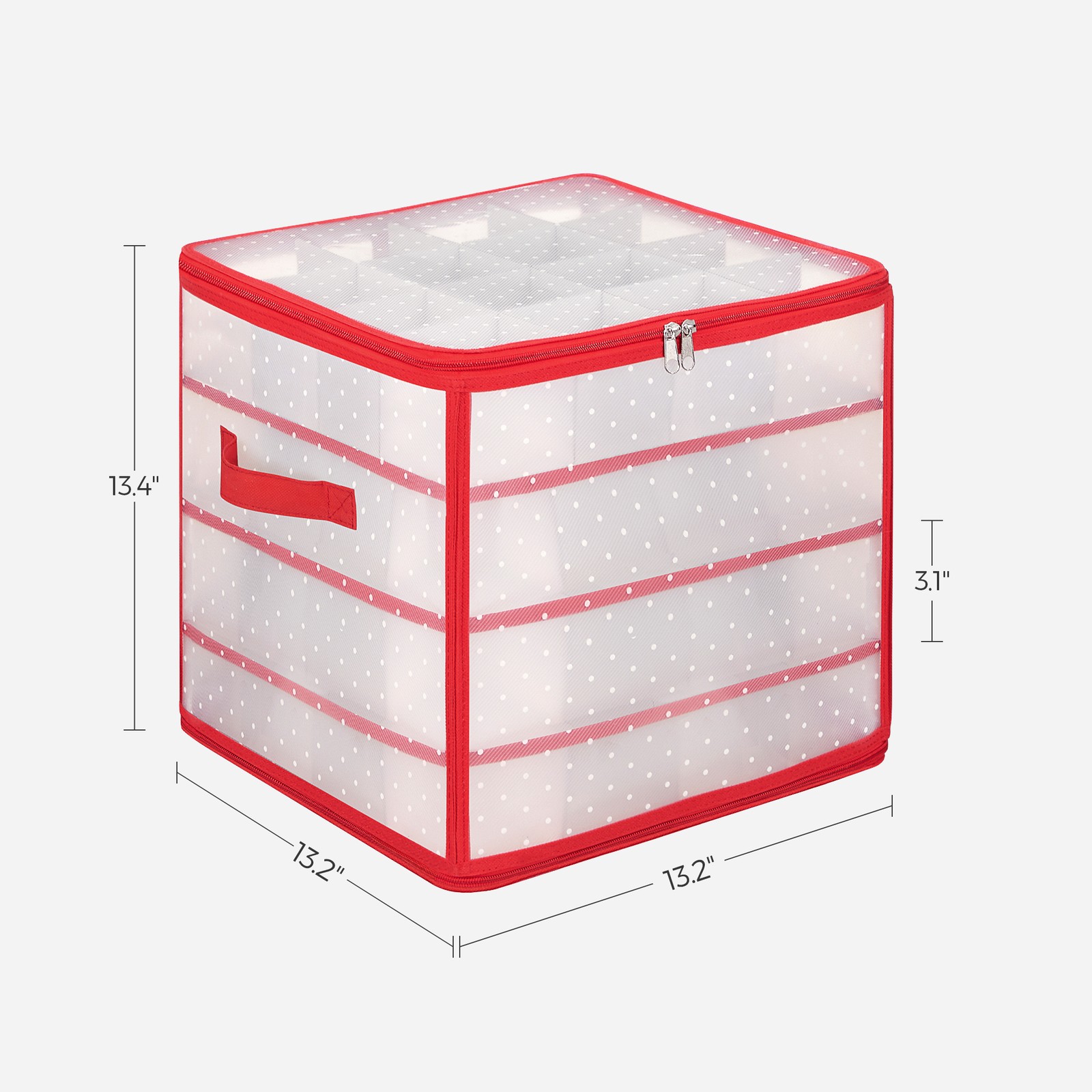 Plastic Christmas Ornament Storage Boxes Cherry Red