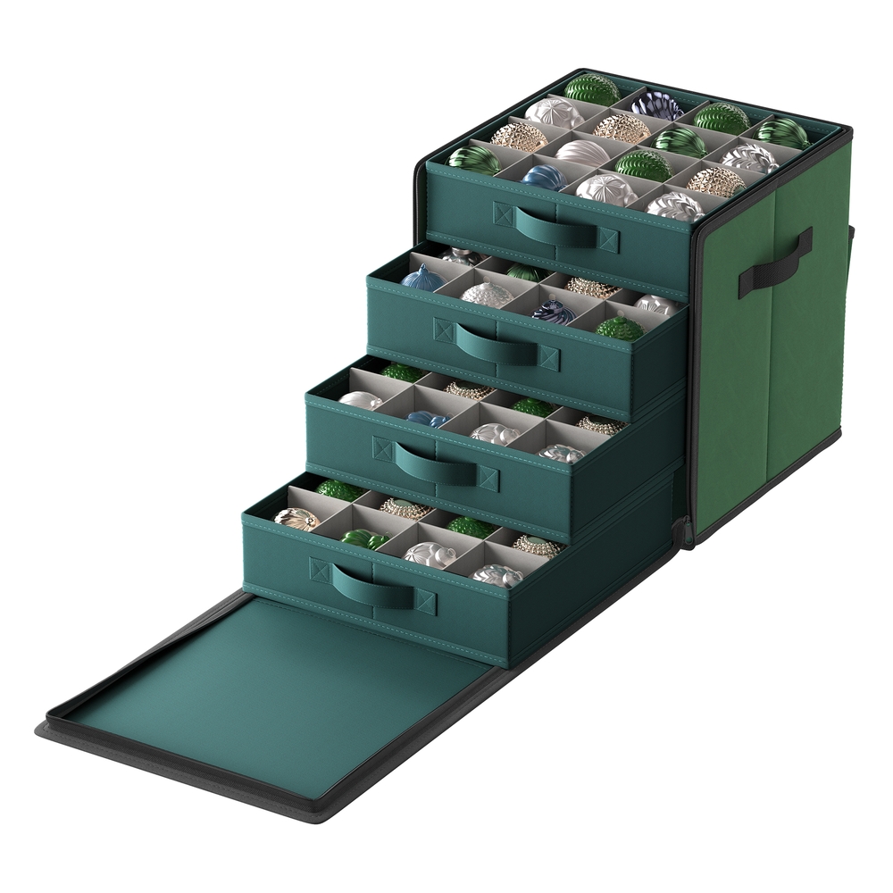 Christmas Decoration Storage Box with Side Open Forest Green Christmas Decoration Storage Box with Side Open Forest Green