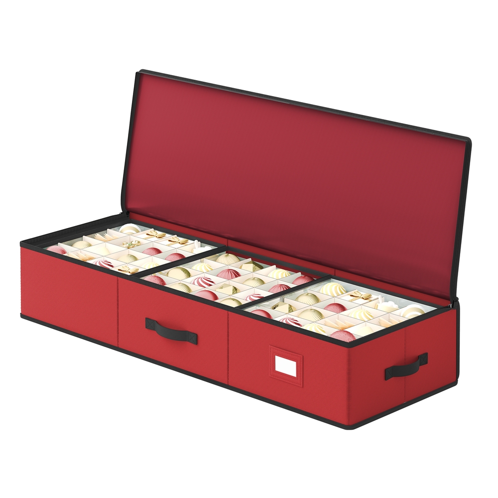 Christmas Ornament Storage Box 96 Slots of 7.6 cm Cherry Red Christmas Ornament Storage Box 96 Slots of 7.6 cm Cherry Red