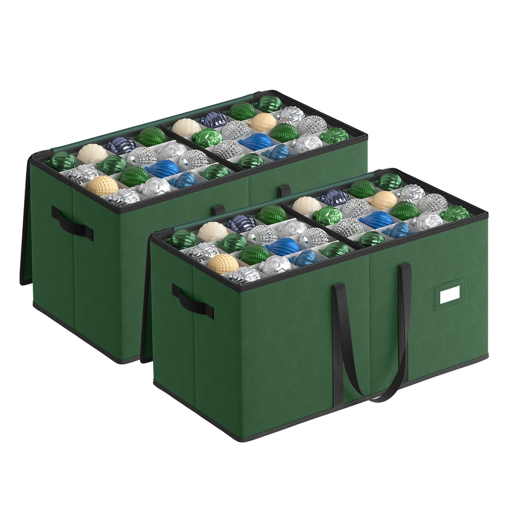 Large Christmas Decoration Storage Boxes 7.6 cm 256 Slots Forest Green