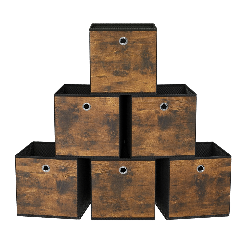 Set of 6 Foldable Storage Cubes with Handle 26 x 26 x 28 cm