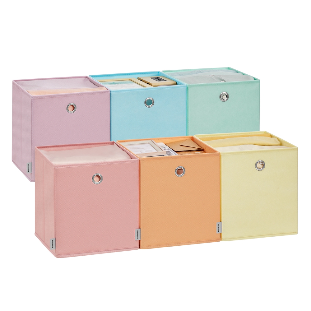 Set of 6 Storage Cubes 26 x 26 x 28 cm Fit Cube Storage Unit