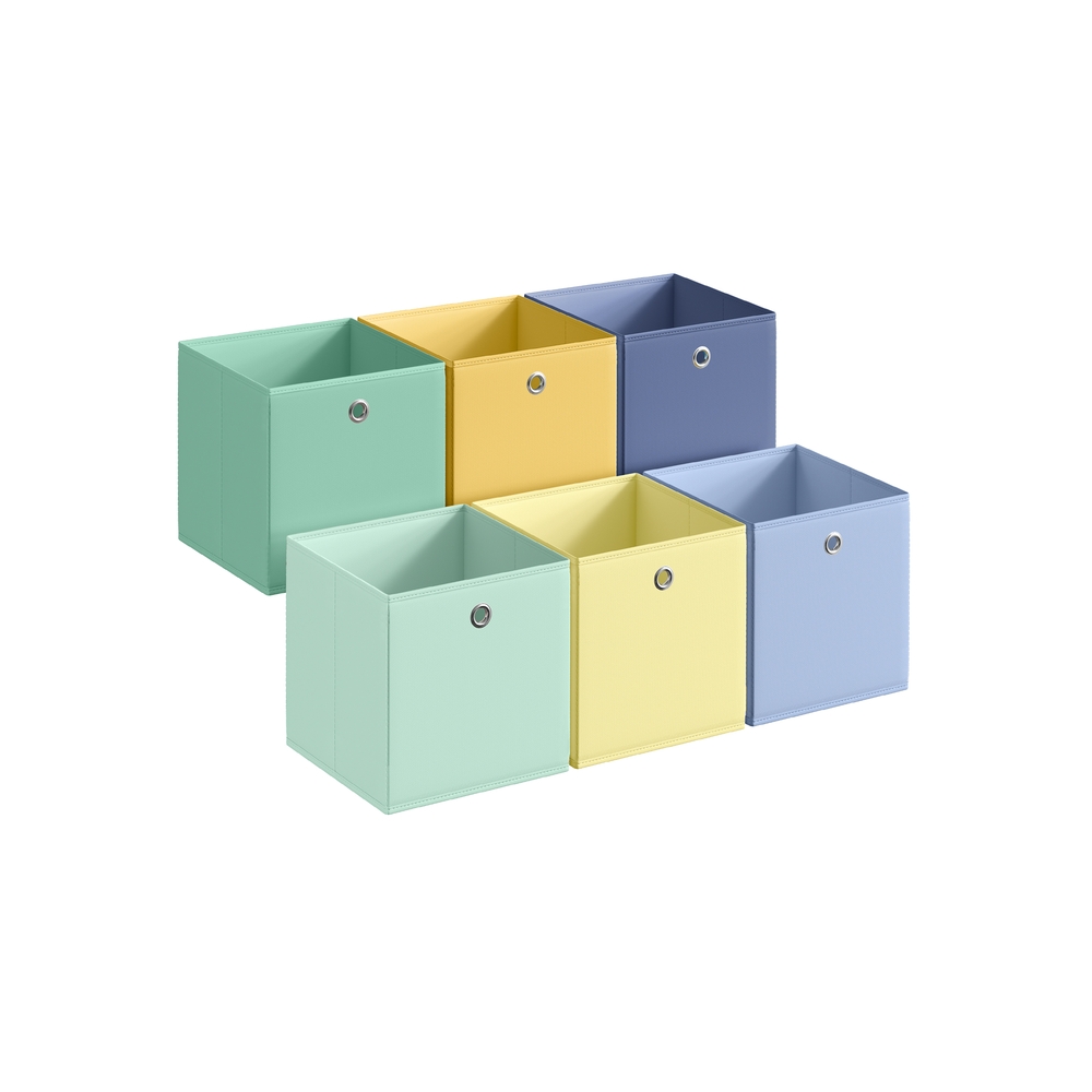 Storage Cubes Set of 6 Collapsible Storage Boxes 26 x 26 x 28 cm Rainbow Storage Bins Storage Cubes Set of 6 Collapsible Storage Boxes 26 x 26 x 28 cm Rainbow Storage Bins