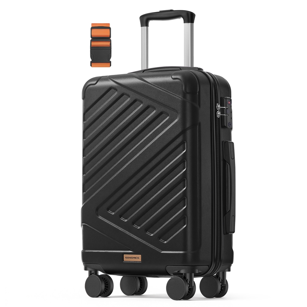 Hard Shell Suitcase Cabin 55 cm TSA Lock Spinner Wheels Ink Black