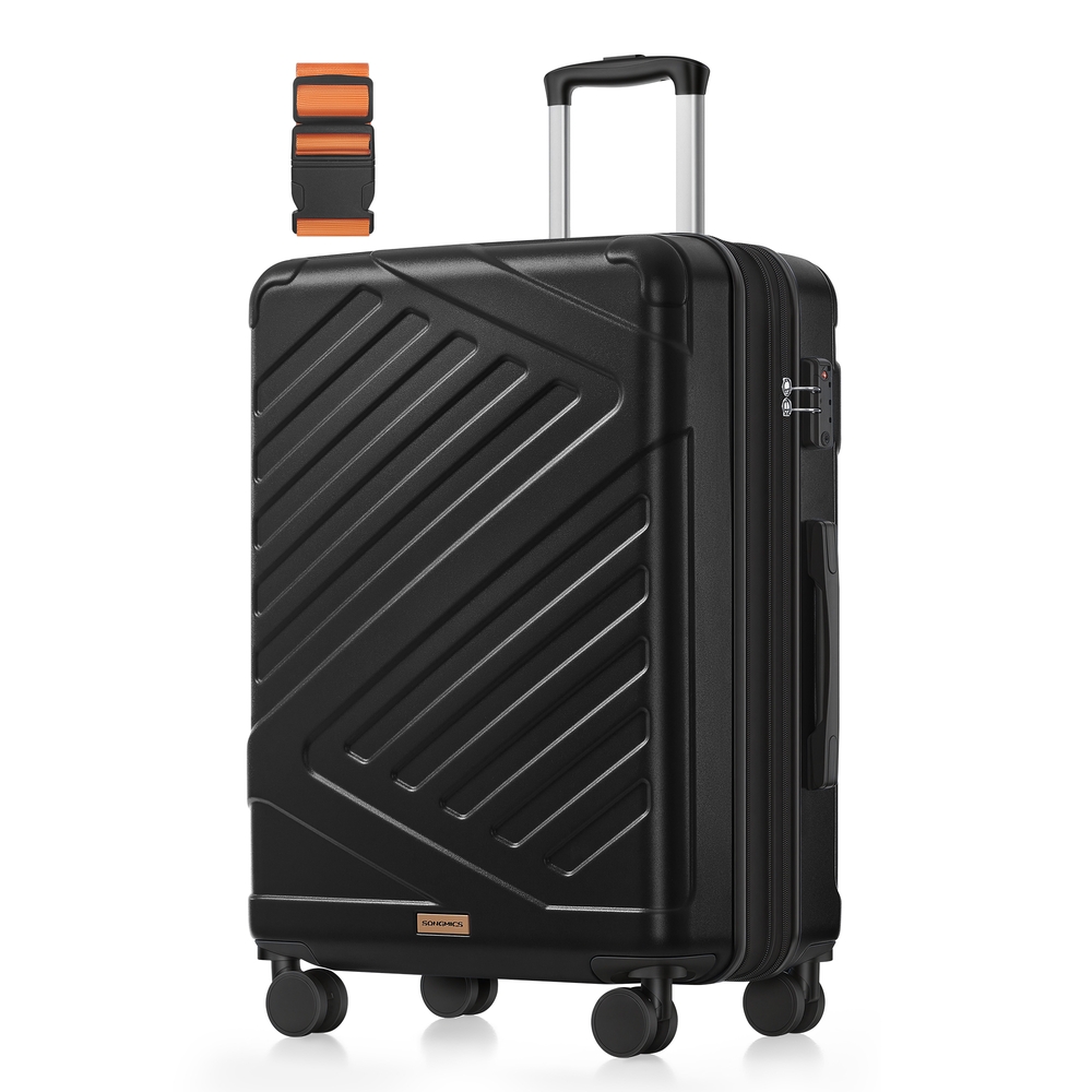 Hard Shell Suitcase Medium 65 cm TSA Lock Spinner Wheels Ink Black