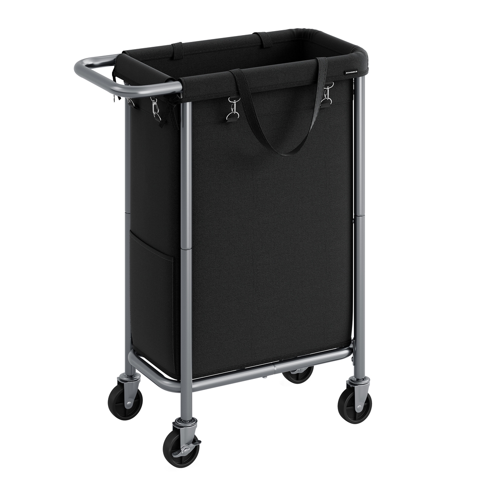 90L Laundry Basket on Wheels Ink Black
