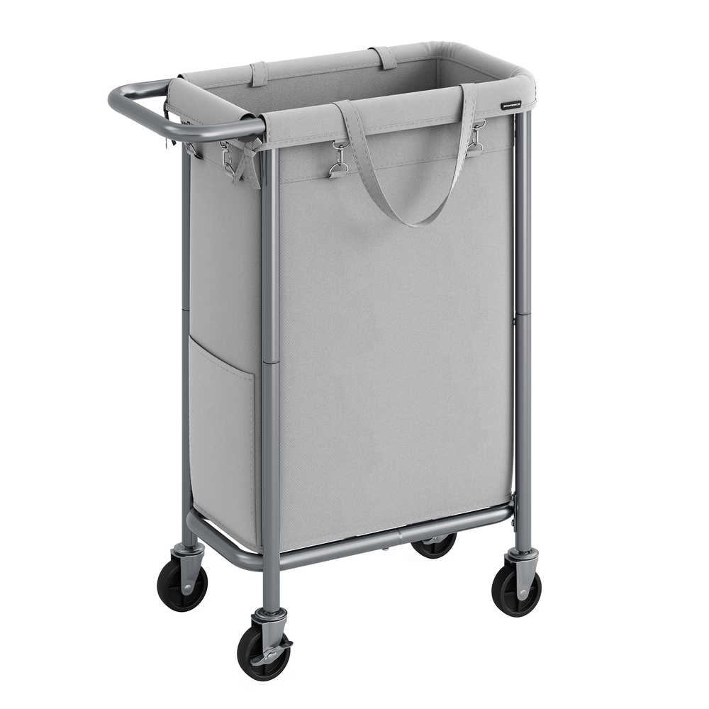 90L Laundry Basket on Wheels Dove Grey