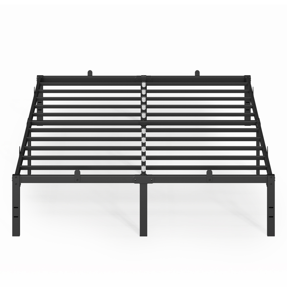 150 x 200  cm Metal bed frame with under bed storage for modern guest rooms Ink Black