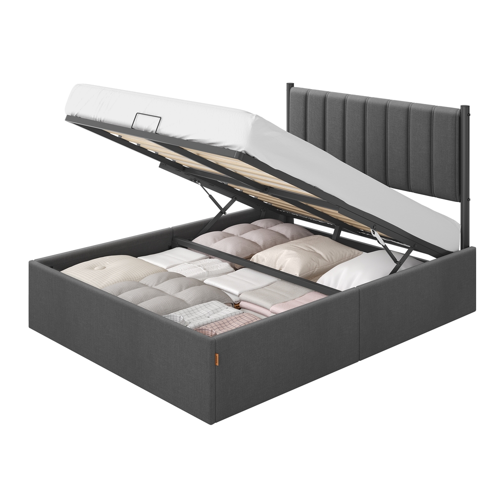 135 x 190 cm Double bed frame with lift up storage and easy assembly 135 x 190 cm Double bed frame with lift up storage and easy assembly