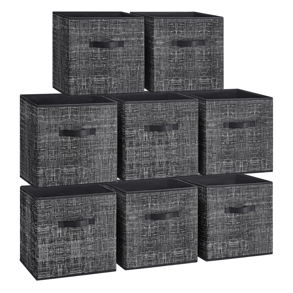 Fabric Bins with Double Handles for Storage Ink Black