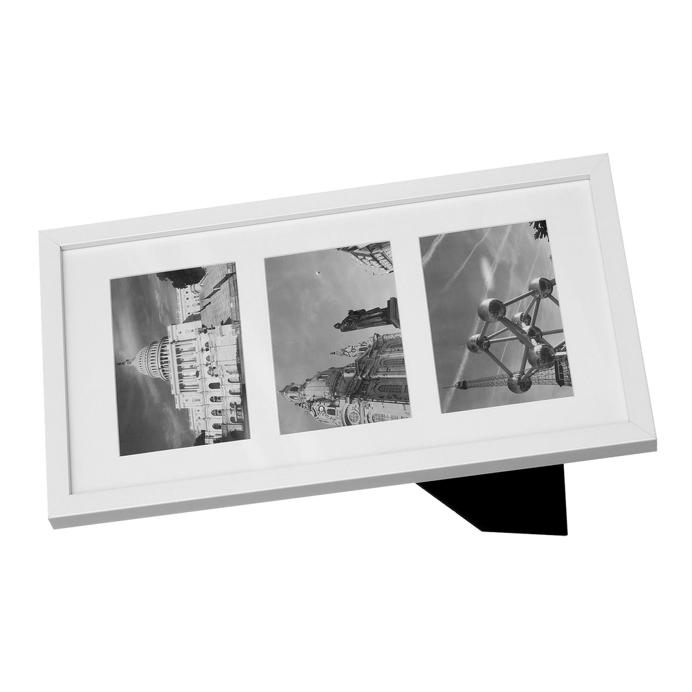 White Triple Picture Frame with Glass Front