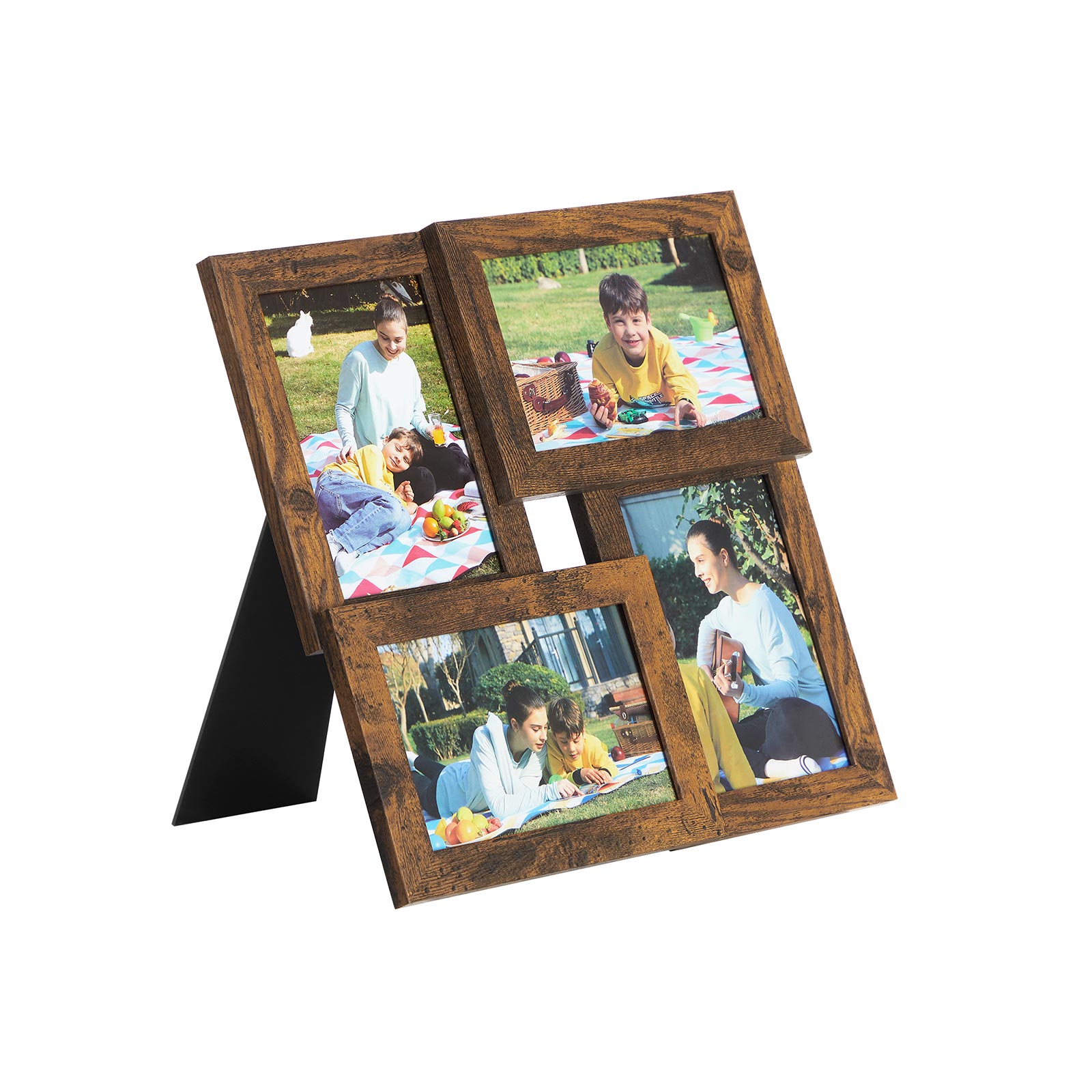 Collage Picture Frames, 4 Frames for 4×6 Photos Rustic Brown