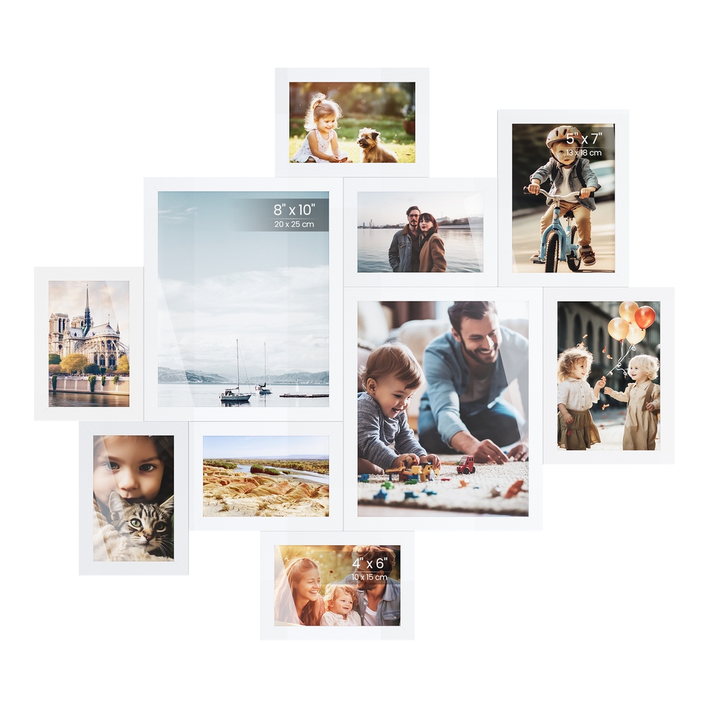 Collage Photo Frames 10 Multi Picture Frames for Wall White