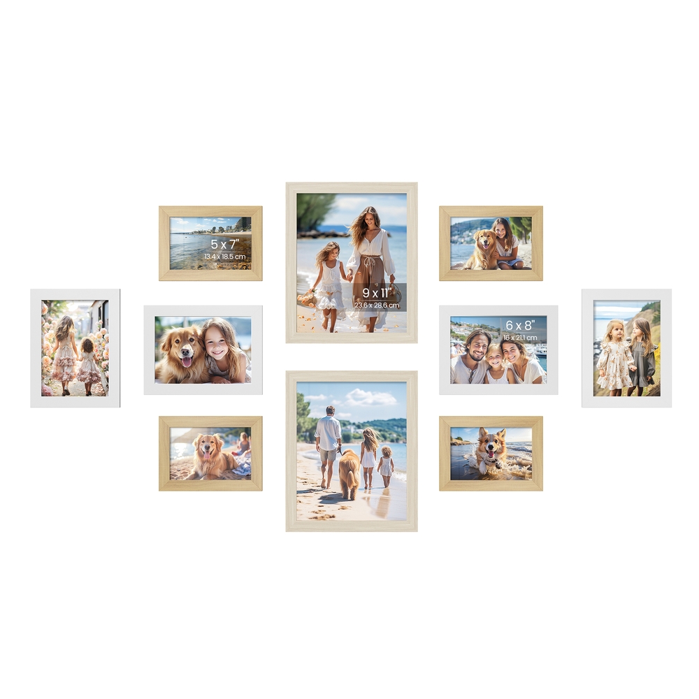 Set of 10 Picture Frames with Plastic Front