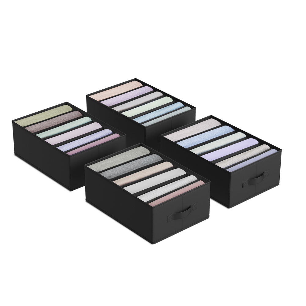 42 x 30 x 17 cm Set of 4 Drawer Organisers Classic Black