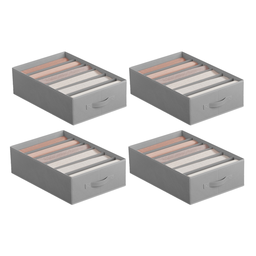 42 x 30 x 17 cm Set of 4 Drawer Organisers Dove Grey