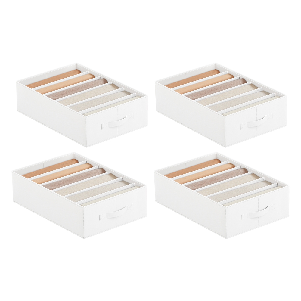 42 x 30 x 17 cm Set of 4 Drawer Organisers Classic White