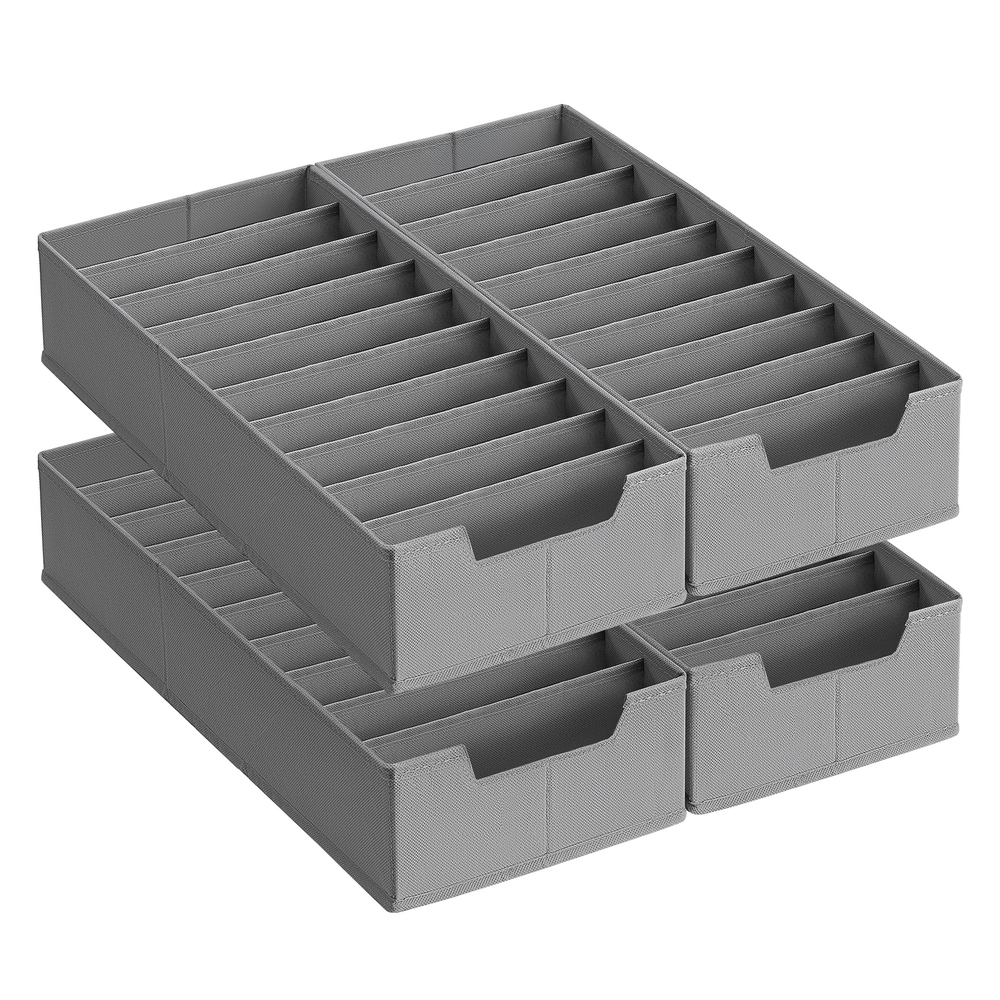 Set of foldable drawer organisers with dividers