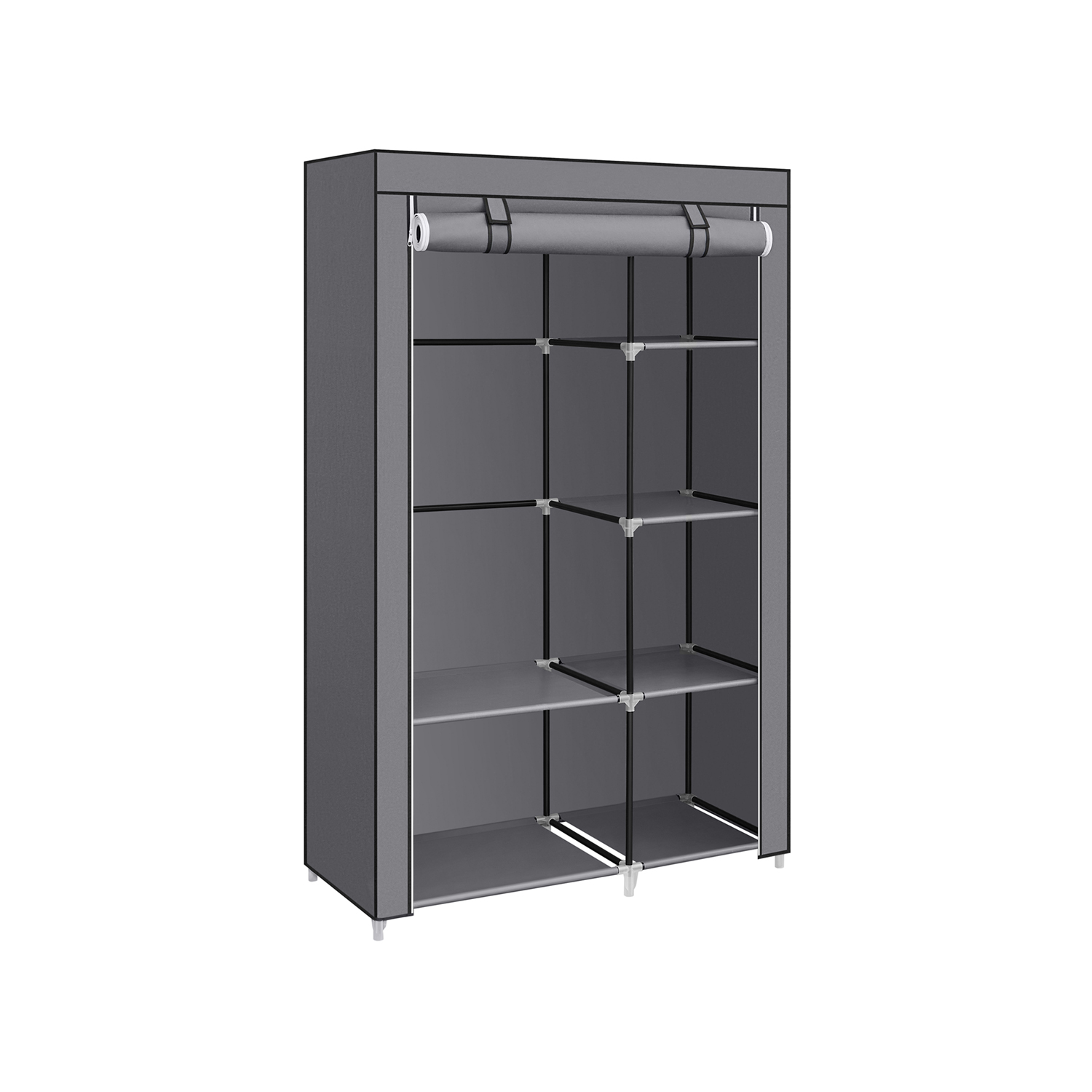 Grey Portable Wardrobe with Fabric Cover Grey Portable Wardrobe with Fabric Cover