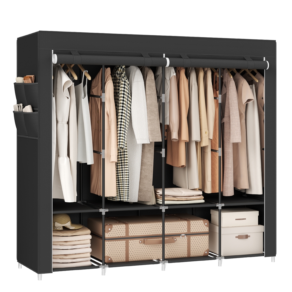 Clothes Wardrobe with Fabric Cover
