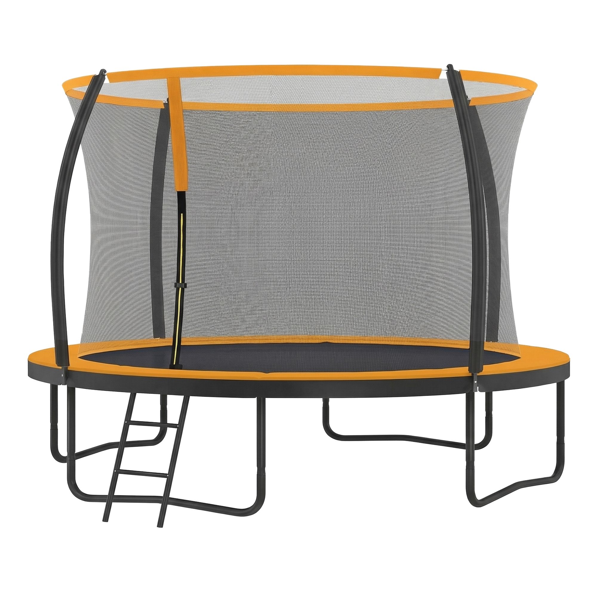 Outdoor Trampoline for Kids with Safety Net, Black + Orange, 12ft Outdoor Trampoline for Kids with Safety Net, Black + Orange, 12ft