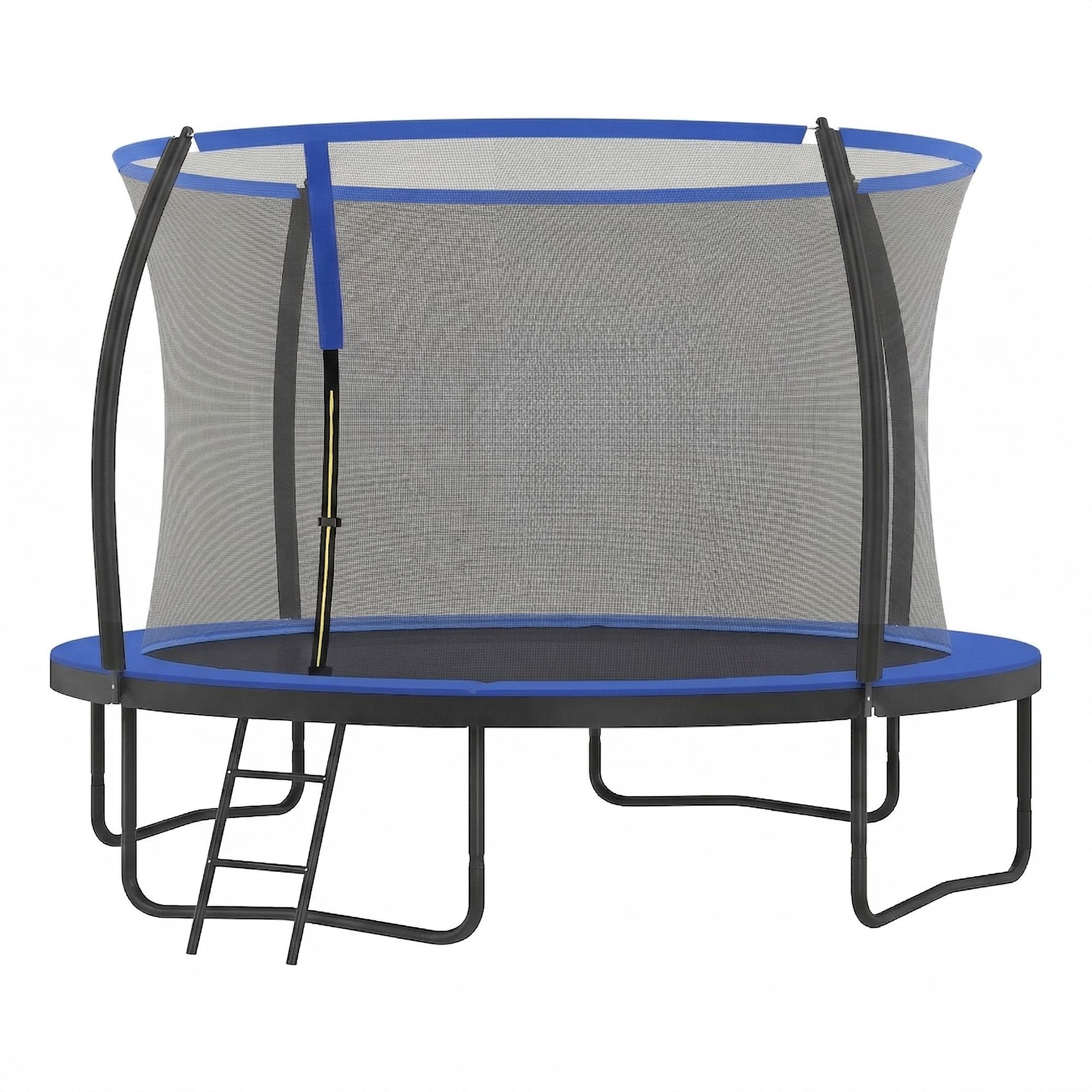 Outdoor Trampoline for Kids with Safety Net, Black + Blue, 12ft
