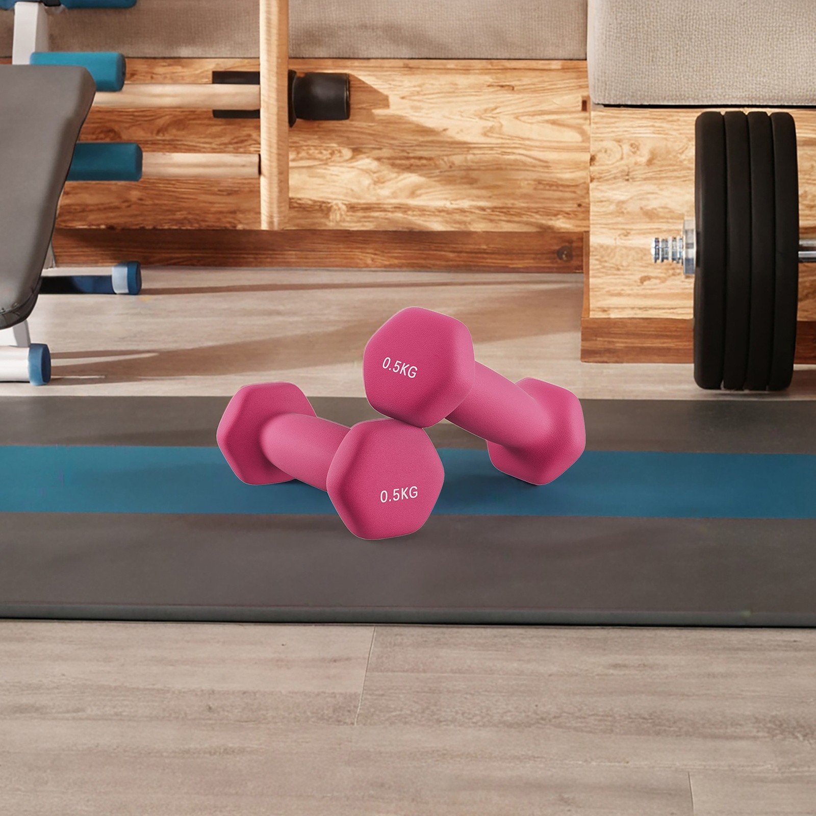 Neoprene Set of 2 Dumbbells, 2 x 0.5 kg, for Workout