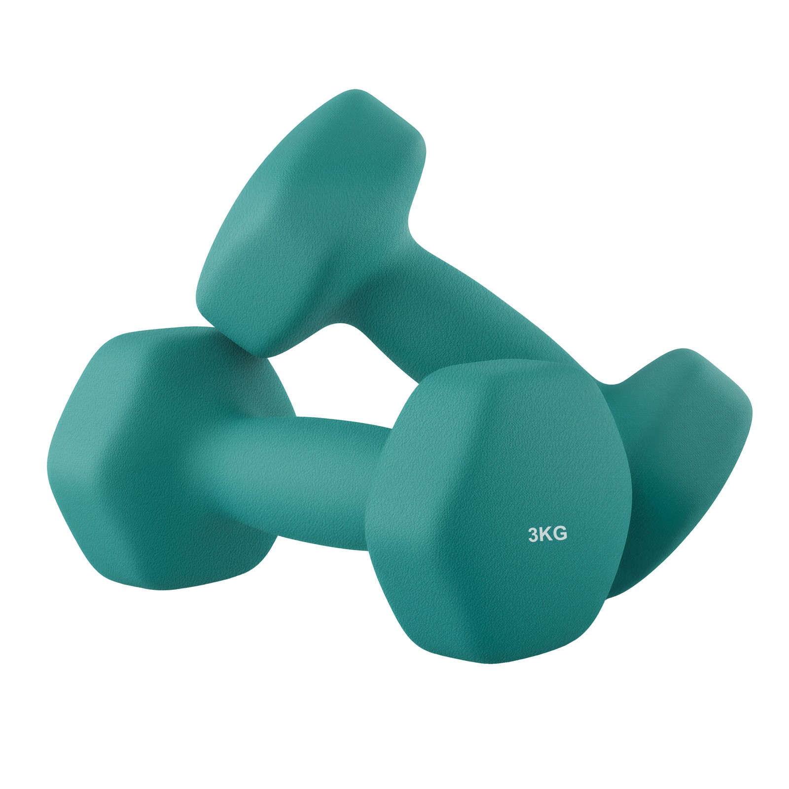 Set of 2 Neoprene Hex Dumbbells, 2 x 3 kg, with Dumbbells Bars