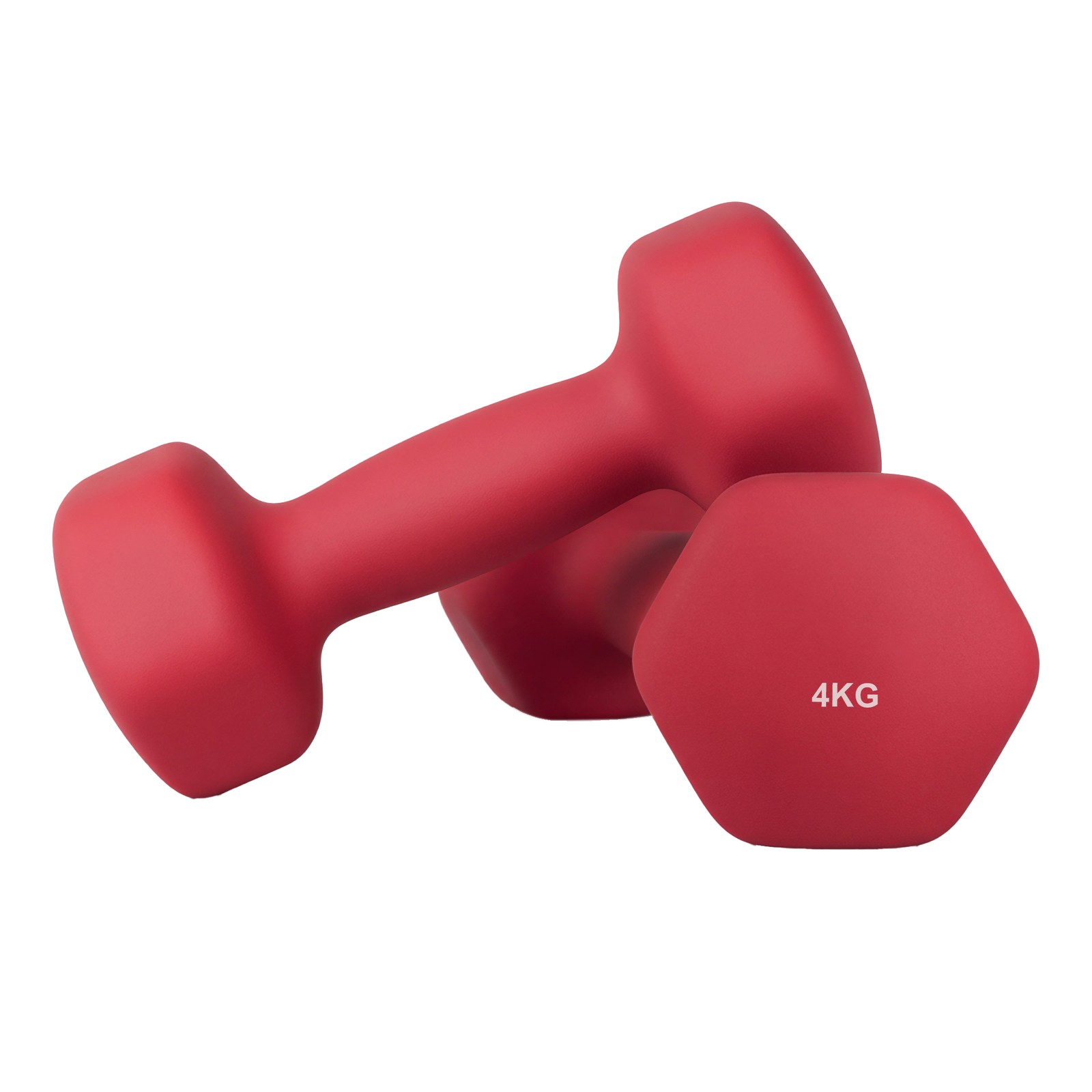 Set of 2 Dumbbells, 2 x 4 kg Hand Weights with Neoprene Coating