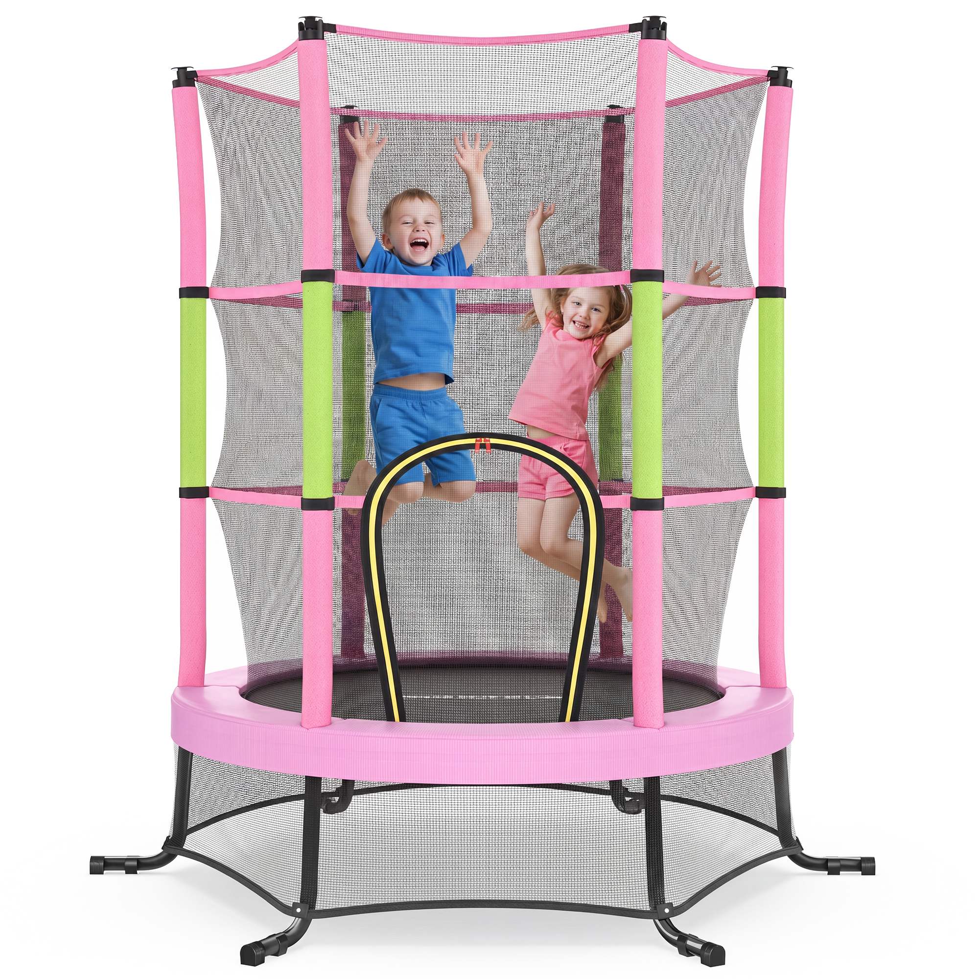 6 ft Kids Trampoline with Enclosure Pink 6 ft Kids Trampoline with Enclosure Pink