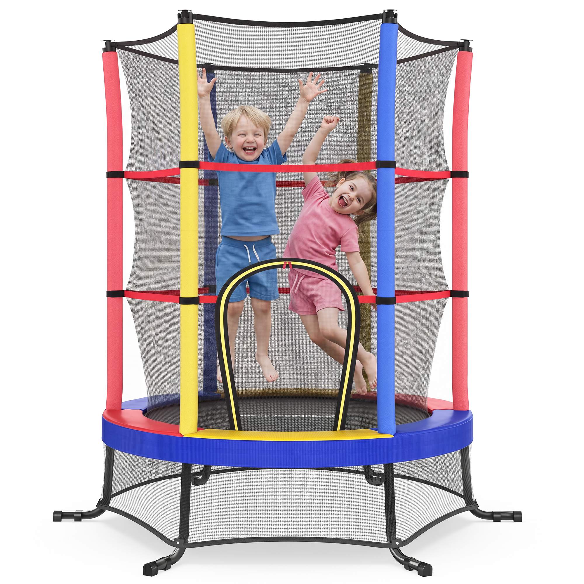 6 ft Kids Trampoline with Enclosure Multicolour 6 ft Kids Trampoline with Enclosure Multicolour