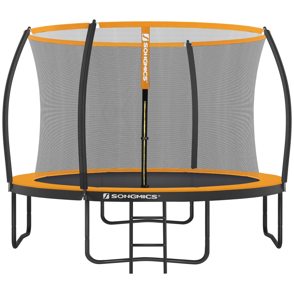 Children’s Trampoline with Safety Net, Ladder, 180 cm High, Orange