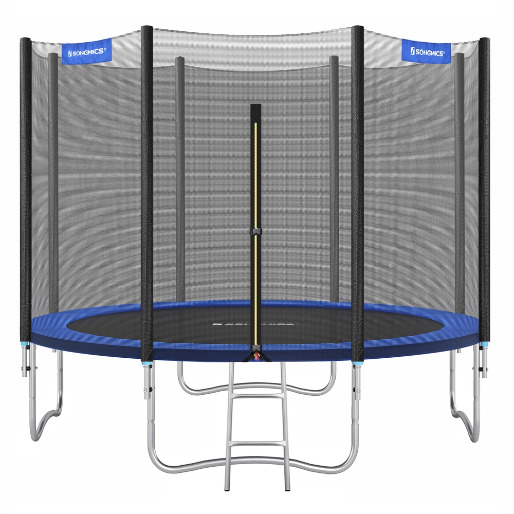 Children’s Trampoline with Safety Net, Ladder, 180 cm High, Blue