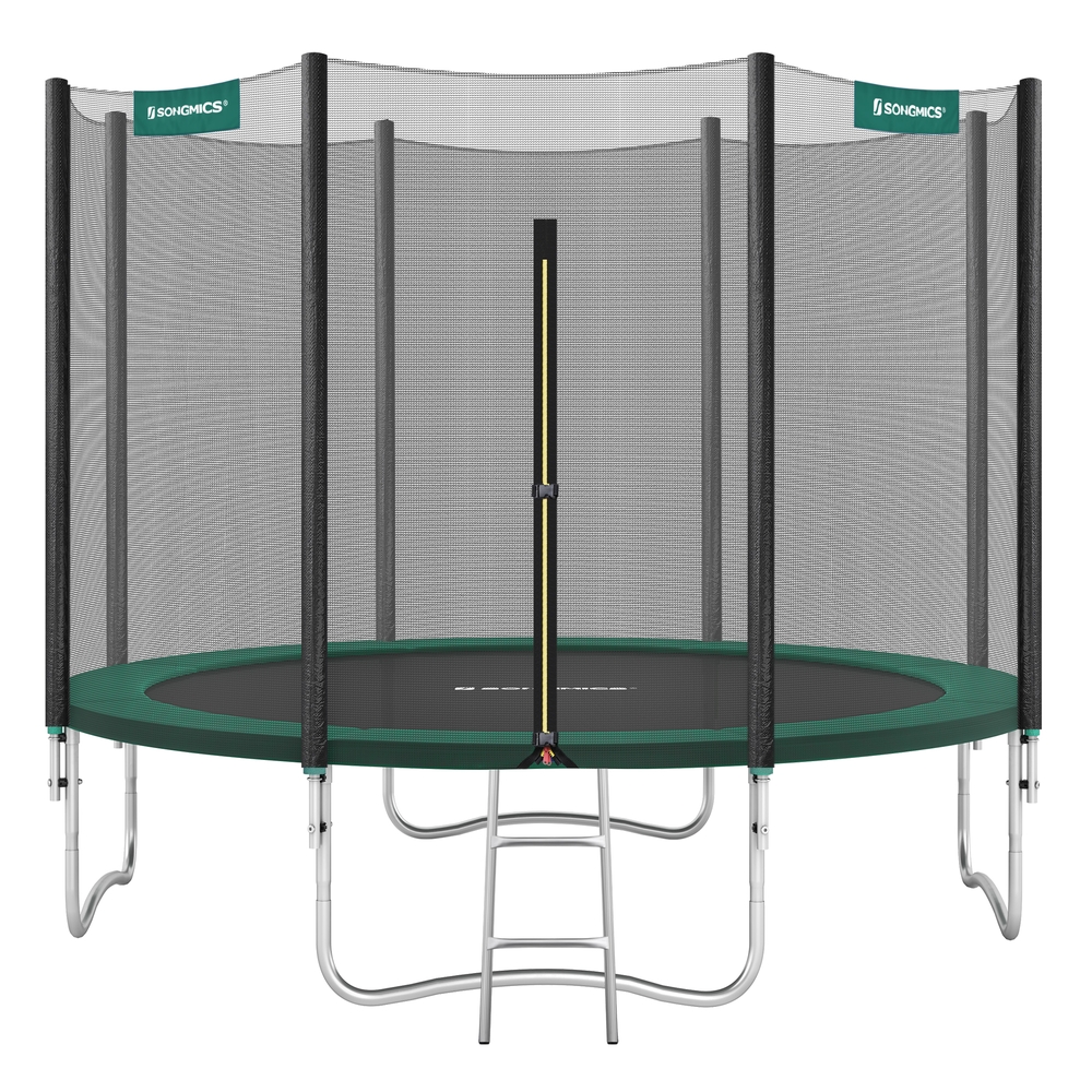 Children’s Trampoline with Safety Net, Ladder, 180 cm High, Green