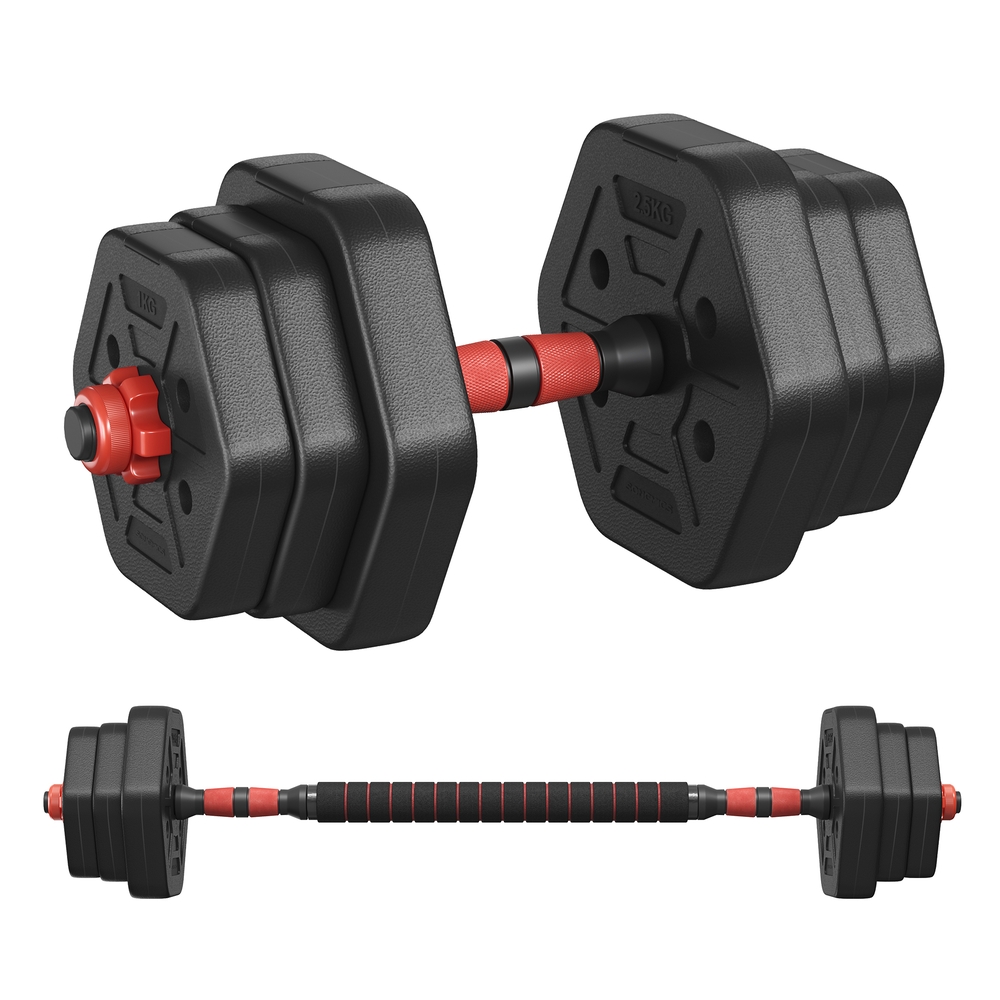 Dumbbell Sets 10 kg Weights Each with Connecting Bar