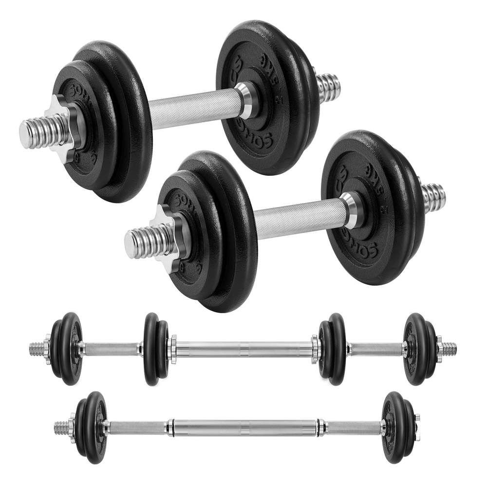 Adjustable cast iron dumbbells