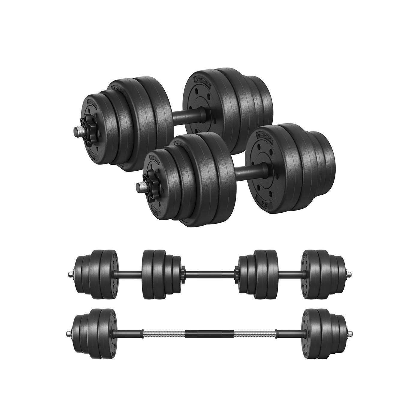 Black Adjustable Dumbbells Set