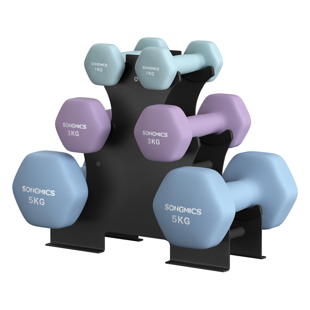 Weight Lifting Dumbbell Kit with Storage Stand Vinyl Coated